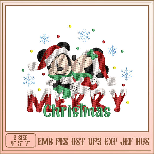 Mickey Minnie Merry Christmas Embroidery