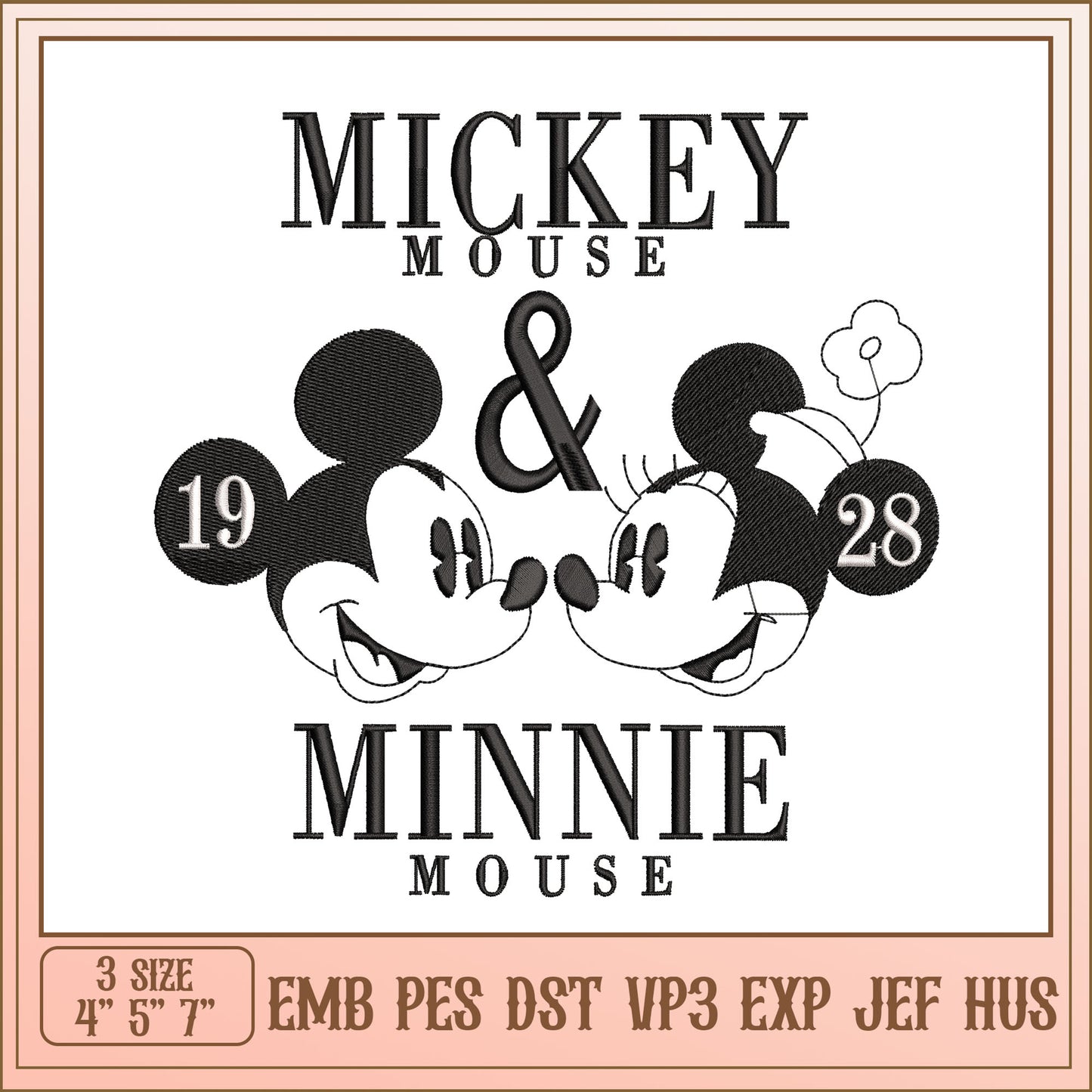 Mickey Minnie Mouse Embroidery Design