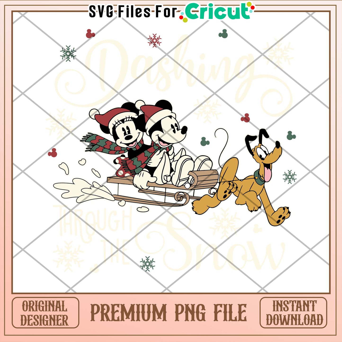 Mickey Minnie Pluto Christmas PNG Download