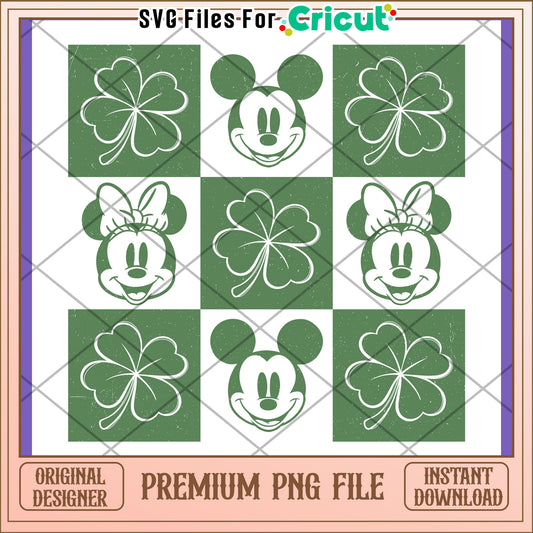 Mickey Minnie Shamrock PNG Design