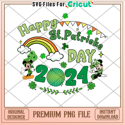 Mickey Minnie St Patricks Day 2024 PNG