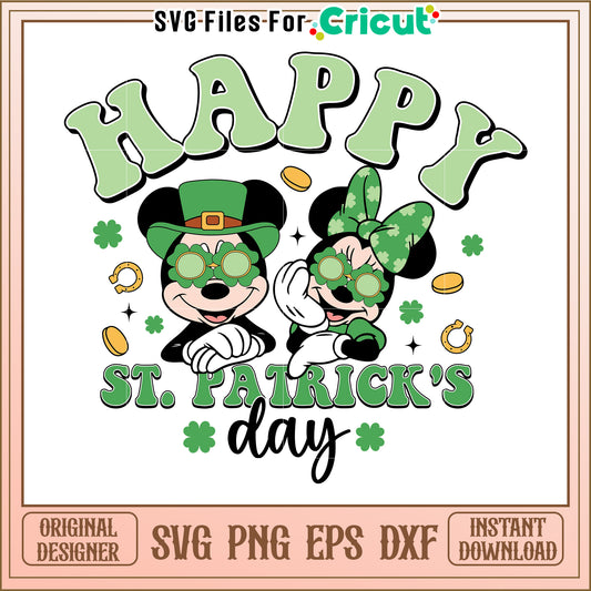 Mickey Minnie St Patricks Day SVG PNG