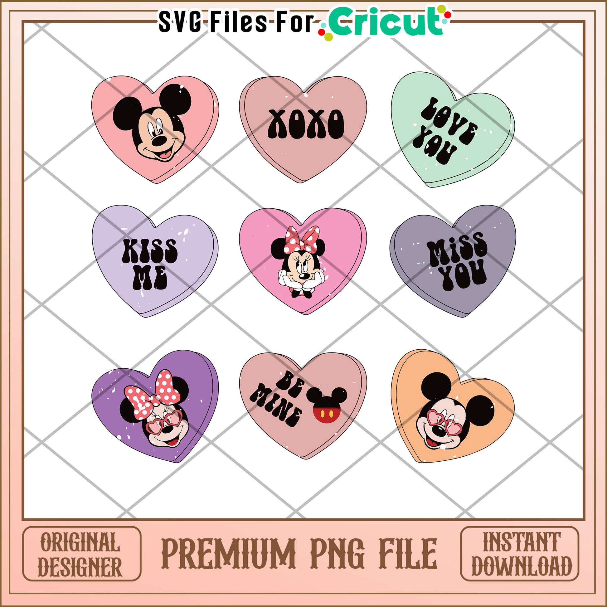 Mickey Minnie Valentine PNG Hearts