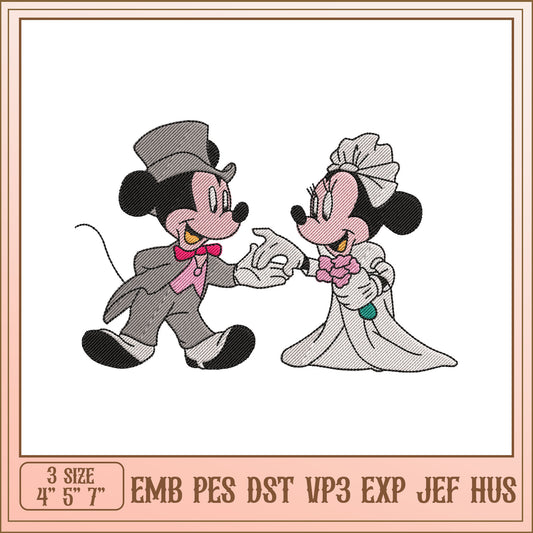 Mickey Minnie Wedding Embroidery Design