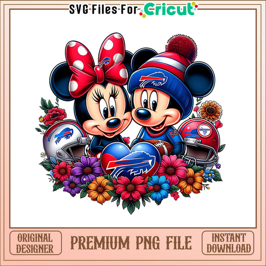 Mickey Minnie flower Bills png, Buffalo Bills png, NFL png