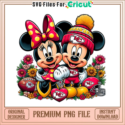 Mickey Minnie flower Chiefs png, Kansas City Chiefs png, NFL png
