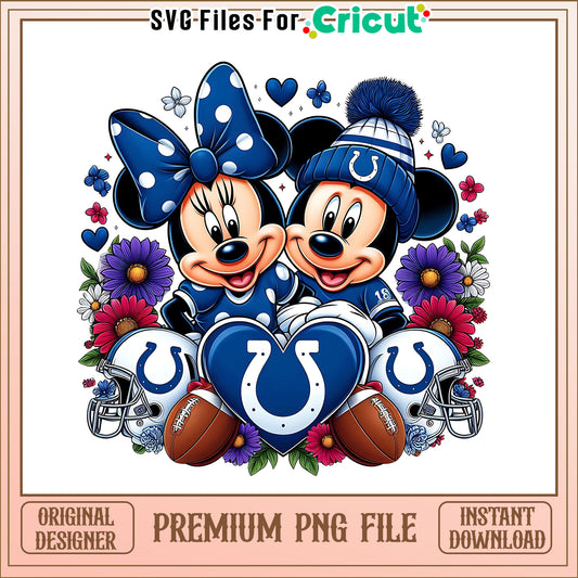 Mickey Minnie flower Colts png, Indianapolis Colts png, NFL png