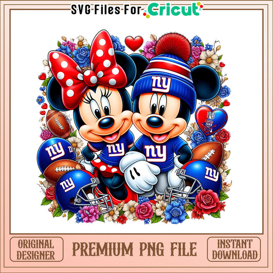 Mickey Minnie flower Giants png, New York Giants png, NFL png