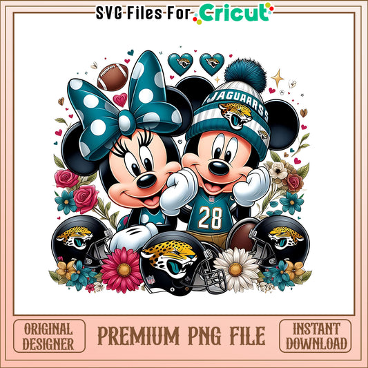 Mickey Minnie flower Jaguars png, Jacksonville Jaguars png, NFL png