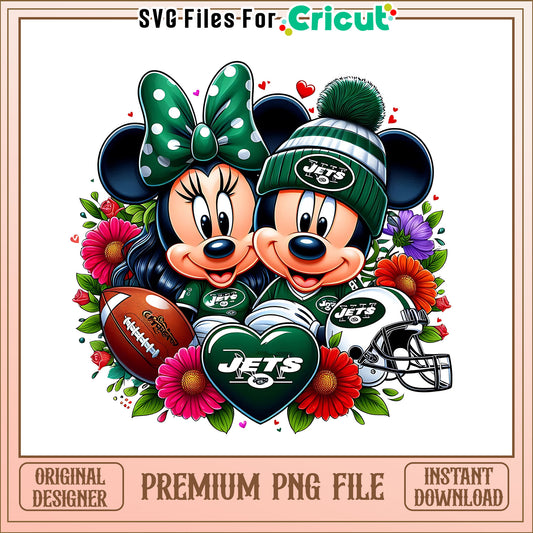Mickey Minnie flower Jets png, New York Jets png, NFL png