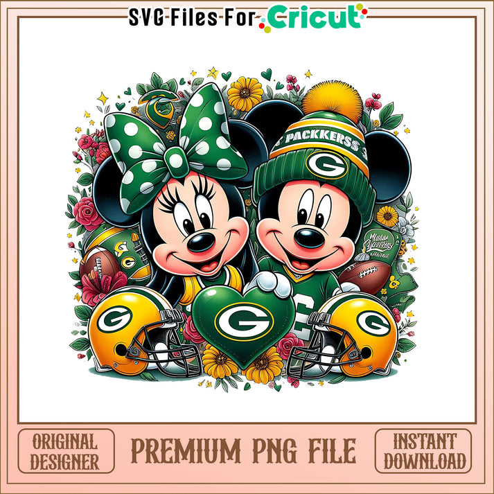 Mickey Minnie flower Packers png, Green Bay Packers png, NFL png – svg ...