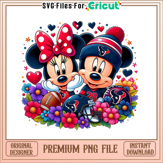 Mickey Minnie flower Texans png, Houston Texans png, NFL png