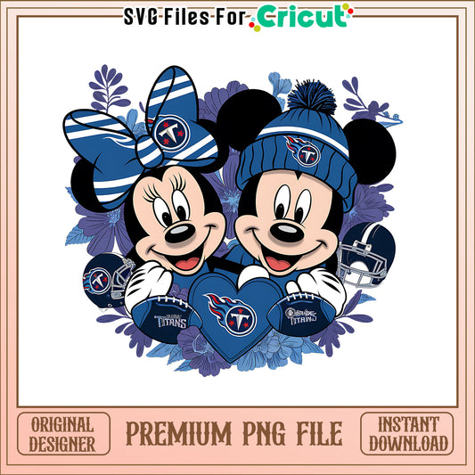 Mickey Minnie flower Titans png, Tennessee Titans png, NFL png