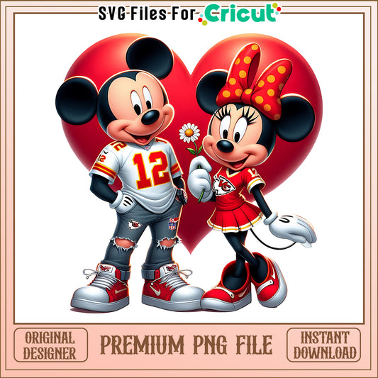 Mickey Minnie heart Chiefs spng, Kansas City Chiefs png, NFL png