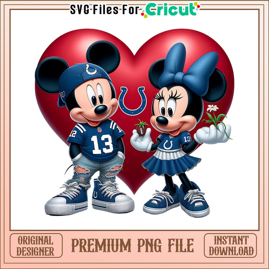 Mickey Minnie heart Coltspng, Indianapolis Colts png, NFL png