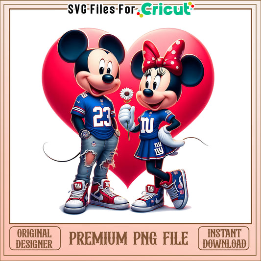 Mickey Minnie heart Giants png, New York Giants png, NFL png