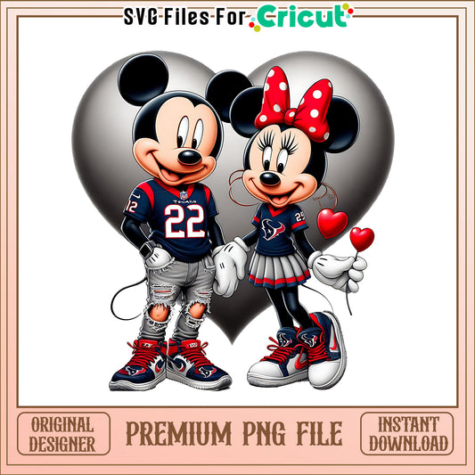 Mickey Minnie heart Texans png, Houston Texans png, NFL png