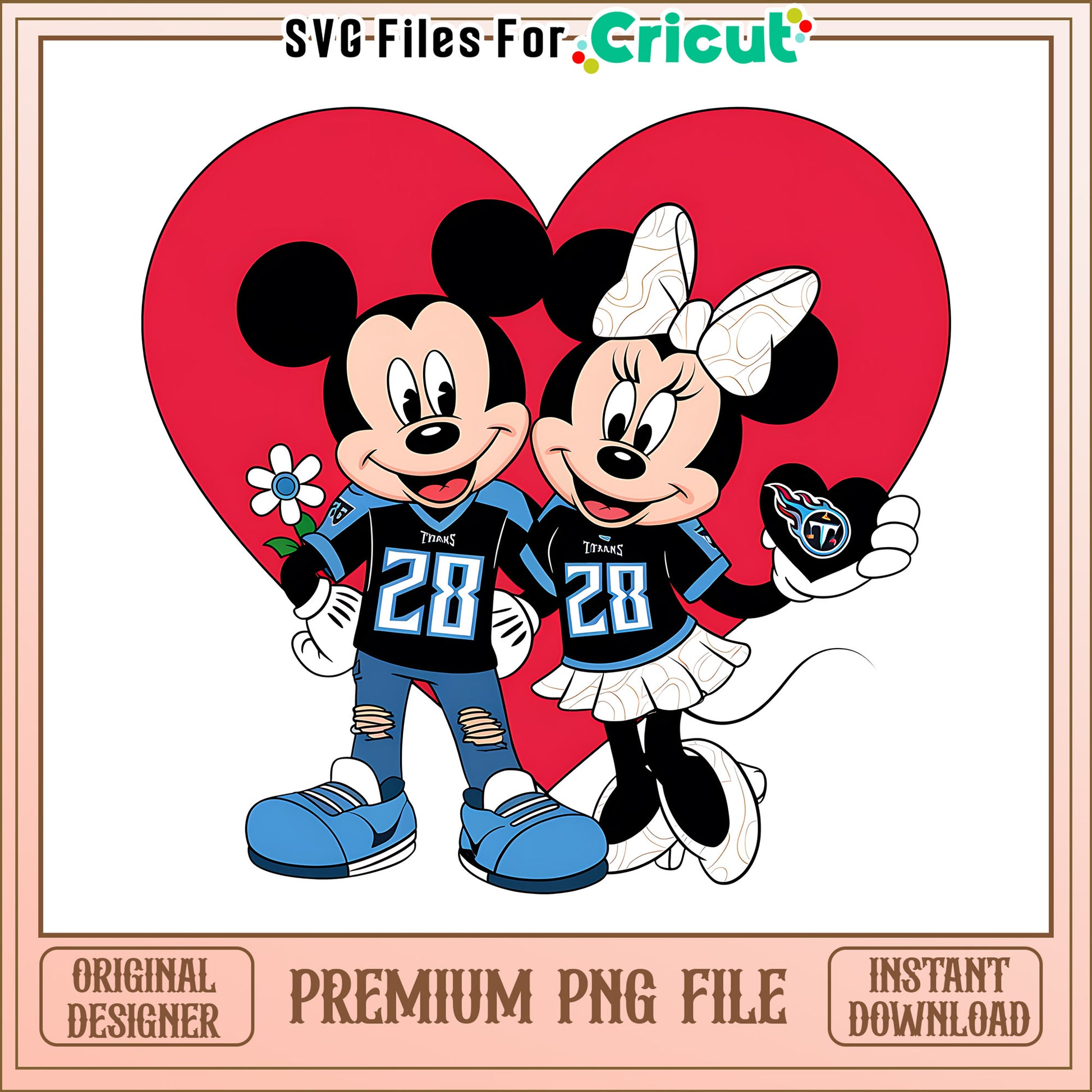 Mickey Minnie heart Titans spng, Tennessee Titans png, NFL png