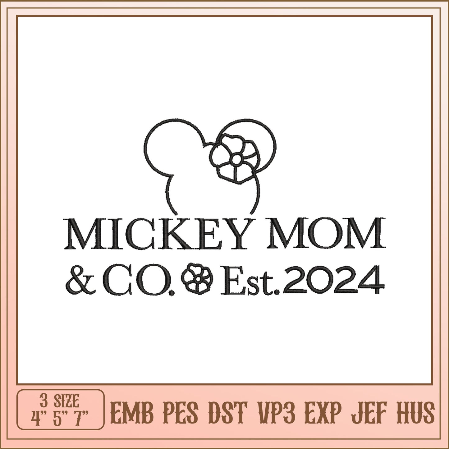 Mickey Mom & Co Embroidery Design