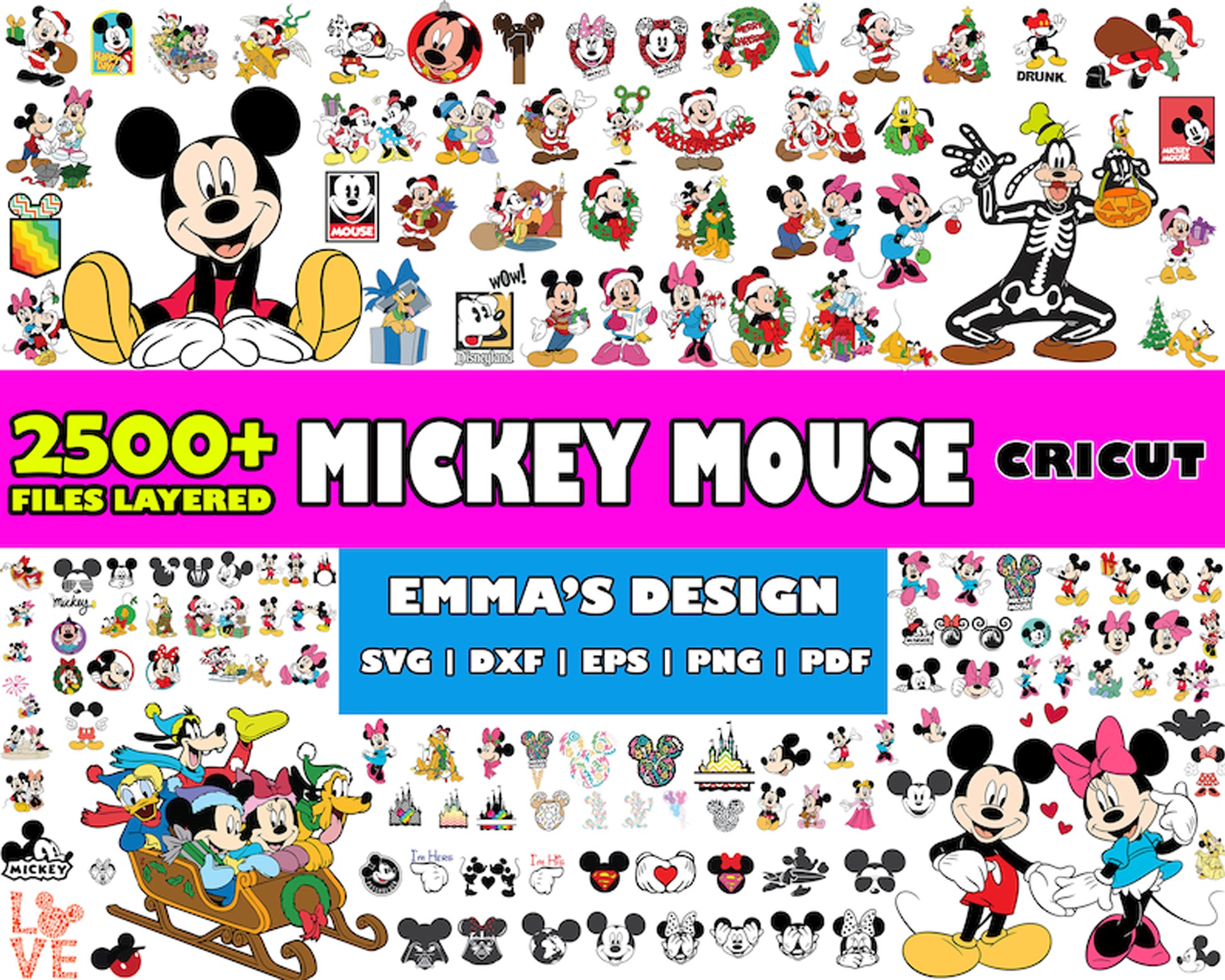 Disney mickey and minnie mouse SVG Bundle