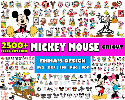 Disney mickey and minnie mouse SVG Bundle