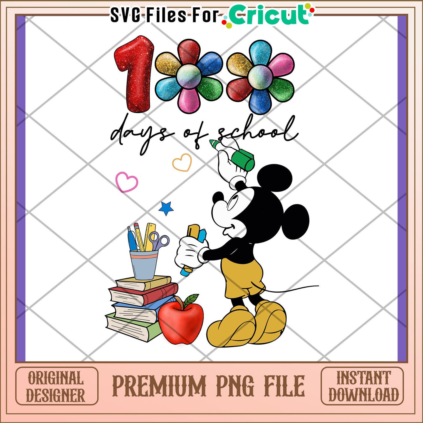 Mickey Mouse 100 Days School PNG