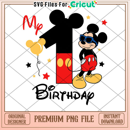 Mickey Mouse 1st Birthday PNG