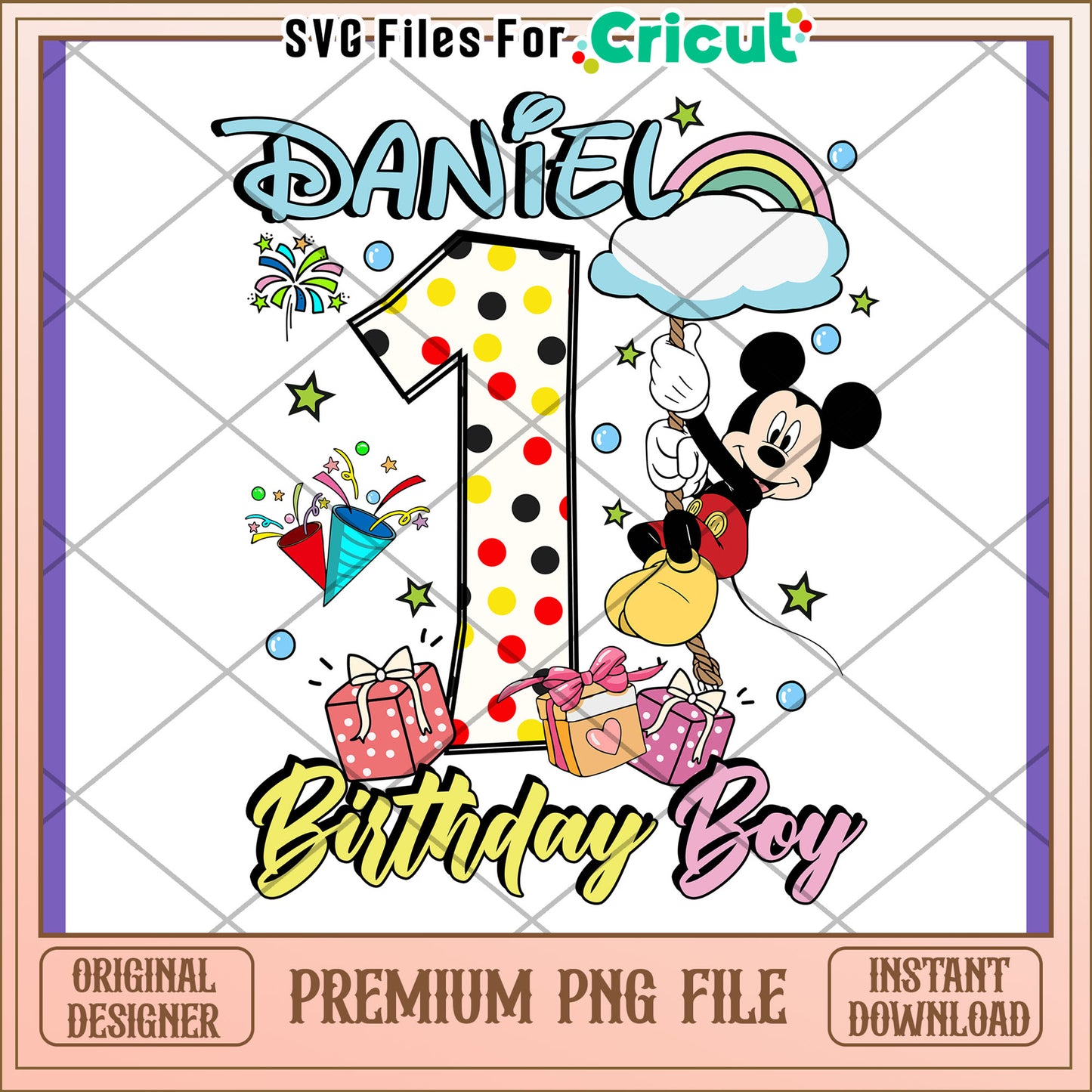 Mickey Mouse 1st Birthday PNG Boy