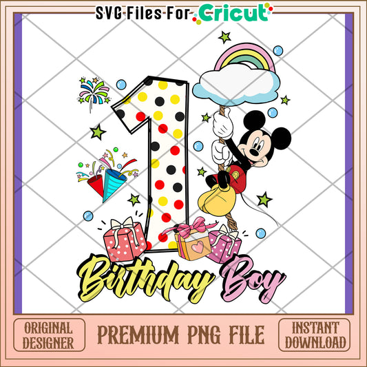 Mickey Mouse 1st Birthday PNG