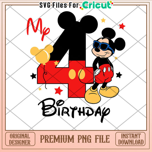 Mickey Mouse 4th Birthday PNG