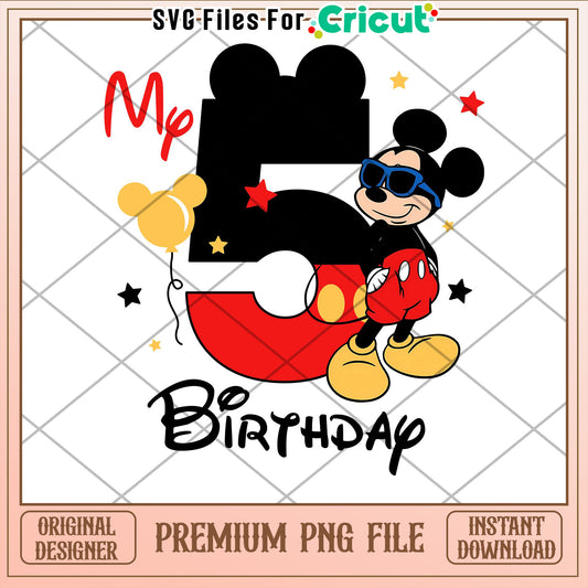 Mickey Mouse 5th Birthday PNG