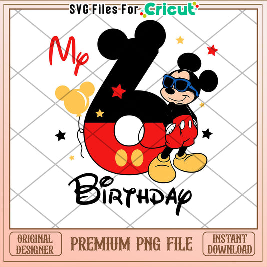 Mickey Mouse 6th Birthday PNG