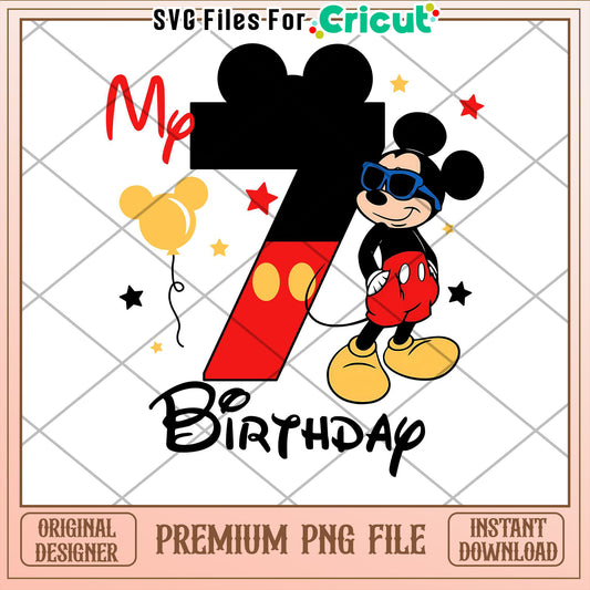 Mickey Mouse 7th Birthday PNG