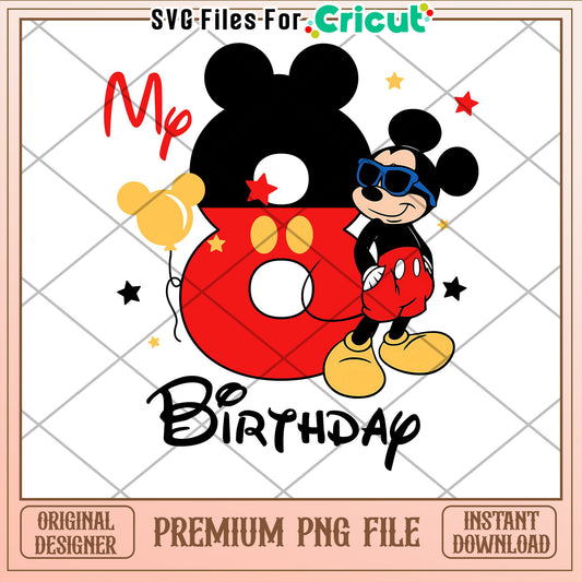 Mickey Mouse 8th Birthday PNG