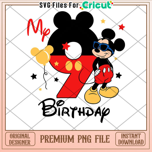 Mickey Mouse 9th Birthday PNG