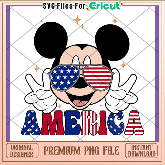 Mickey Mouse America Graphic PNG Download Design