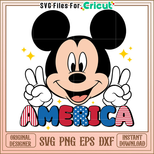 Mickey Mouse America SVG Design Download