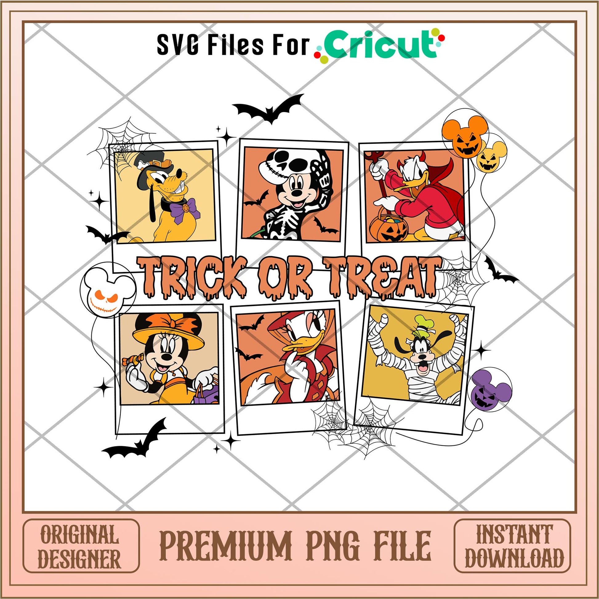 Mickey Mouse And Friends Trick or Treat png, Disney characters png, Digital Download