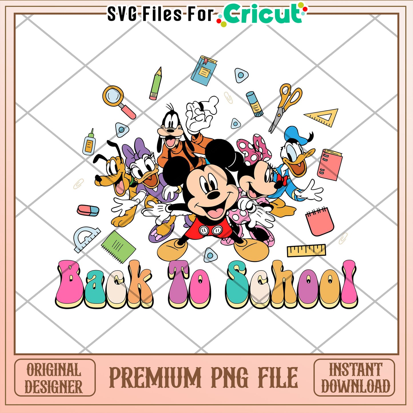 Mickey Mouse Back to School PNG