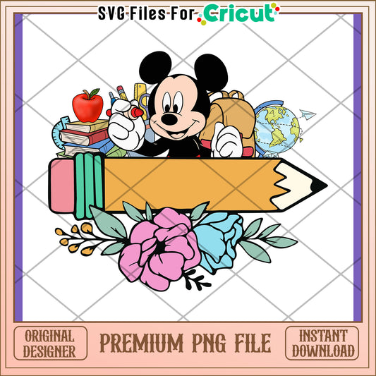 Mickey Mouse Back to School PNG