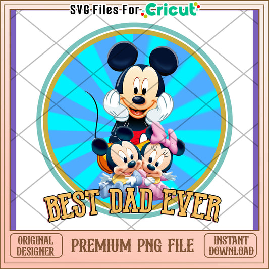 Mickey Mouse Best Dad Ever PNG