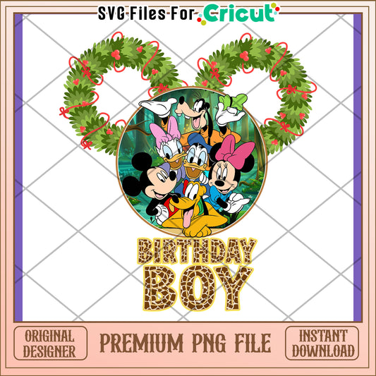 Mickey Mouse Birthday Boy PNG Design Downloadable File