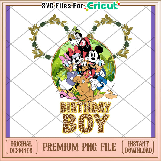 Mickey Mouse Birthday Boy PNG Design for Kids