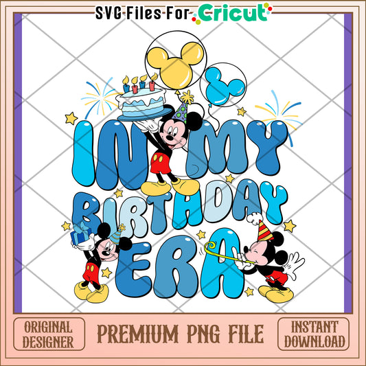 Mickey Mouse Birthday Era PNG Design for Kids Party