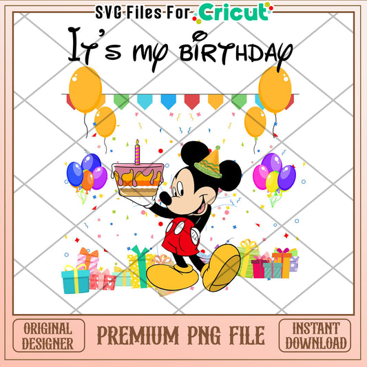 Mickey Mouse Birthday PNG Cricut