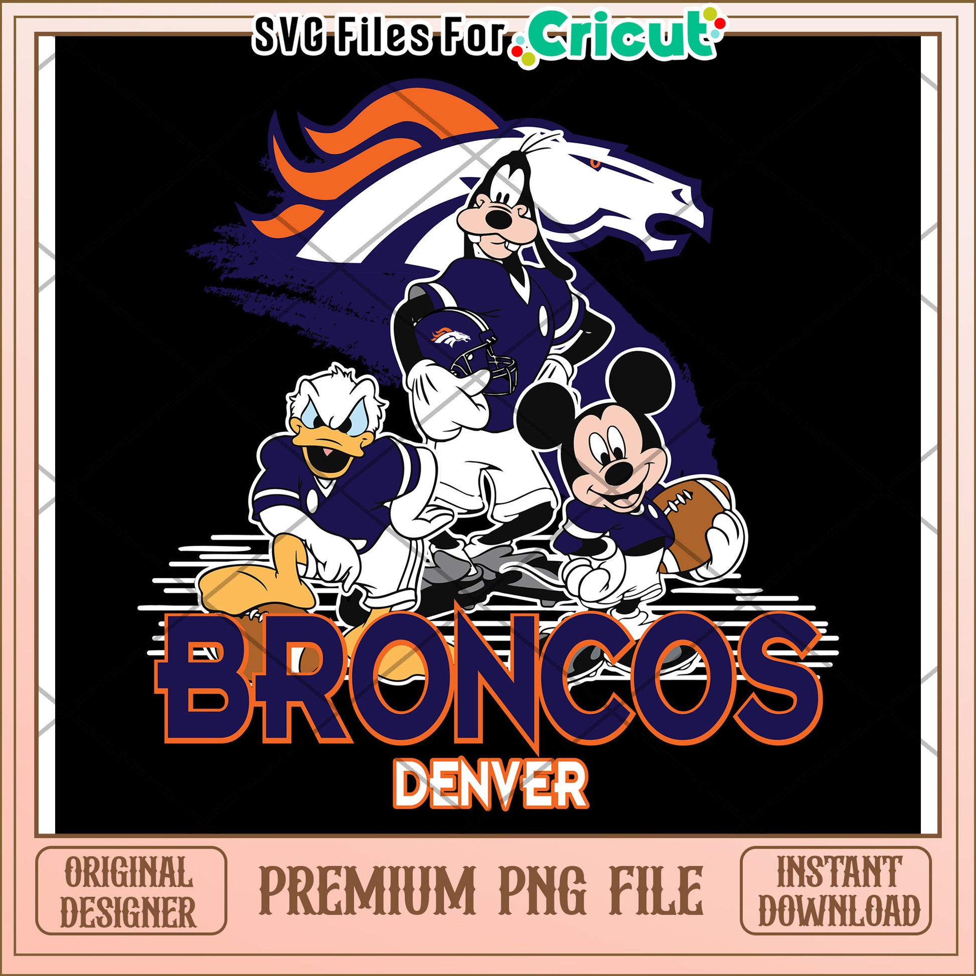 Mickey Mouse Broncos Team PNG File, perfect for craft projects