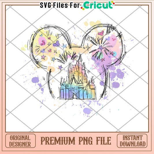 Mickey Mouse Castle PNG Cricut Design
