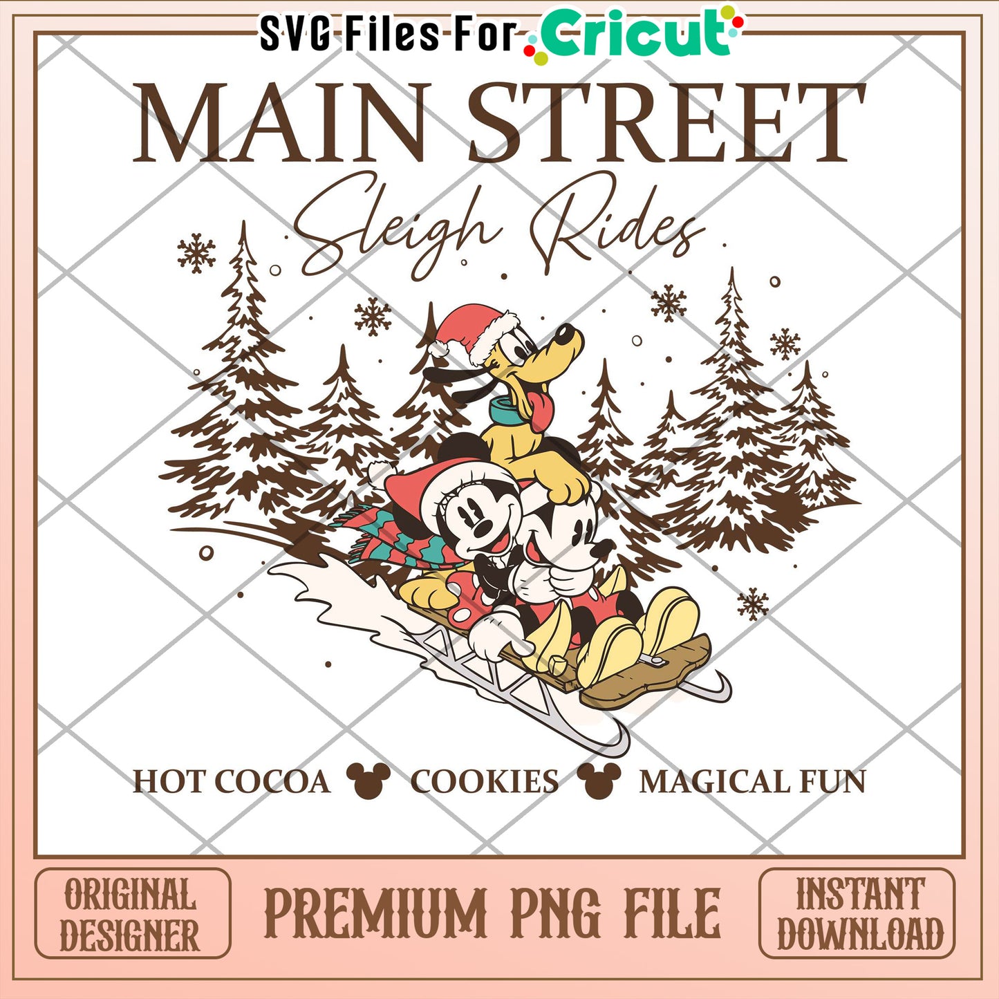 Mickey Mouse Christmas Sleigh Ride PNG