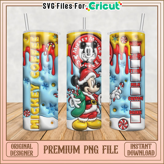 Mickey Mouse Christmas Tumbler PNG