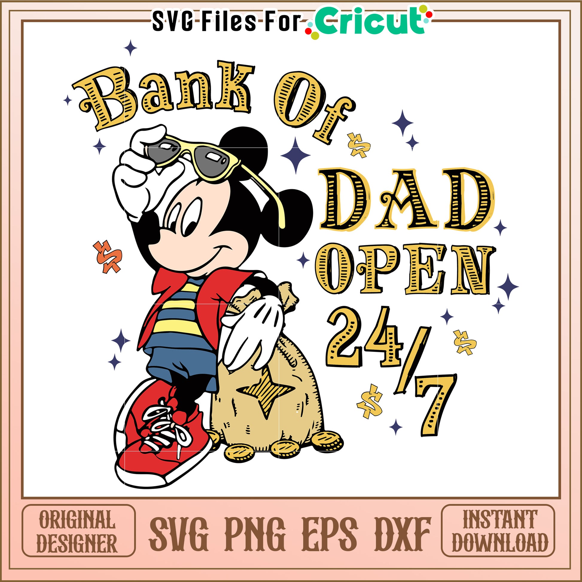 Mickey Mouse Dad Bank SVG Design